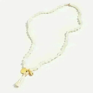 J Crew Circle Beaded Necklace in White